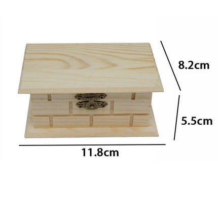 Scatola in legno per decoupage 2 pezzi intarsiate effetto mattone cofanetto portagioie gioielli - enzoled