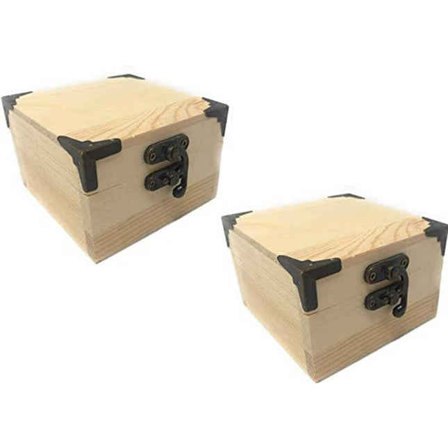 Scatola in legno per decoupage 2 pezzi scatoline portagioie cofanetto con chiusura a clip portaoggetti minuterie - enzoled