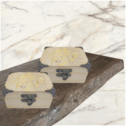 Scatola in legno per decoupage 2 pezzi scatoline portagioie cofanetto con chiusura a clip portaoggetti minuterie - enzoled