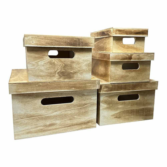 Scatole in legno con coperchio personalizzabile set 5 pezzi decoro per decoupage portagioie matrioska scatola cofanetto porta oggetti - enzoled