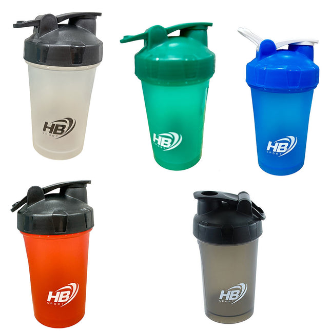 Shaker con apertura a scatta da 500 ml borraccia per sportivi con contenitore porta pillole porta proteine in polvere palla metallica per miscelare - enzoled