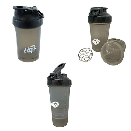 Shaker con apertura a scatta da 500 ml borraccia per sportivi con contenitore porta pillole porta proteine in polvere palla metallica per miscelare - enzoled