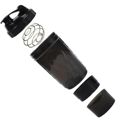 Shaker con apertura a scatta da 500 ml borraccia per sportivi con contenitore porta pillole porta proteine in polvere palla metallica per miscelare - enzoled