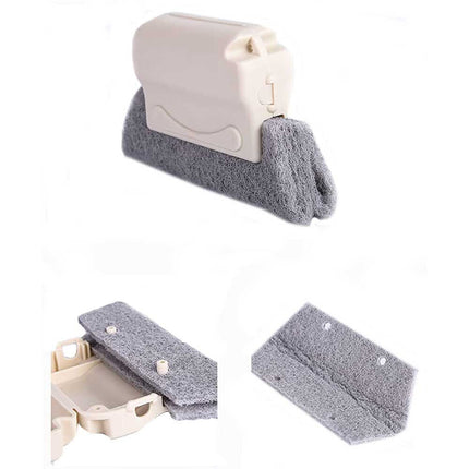 Set di 3 spazzole per scanalature fessure spazzola raschietto per la pulizia di finestre spugna con manico - enzoled