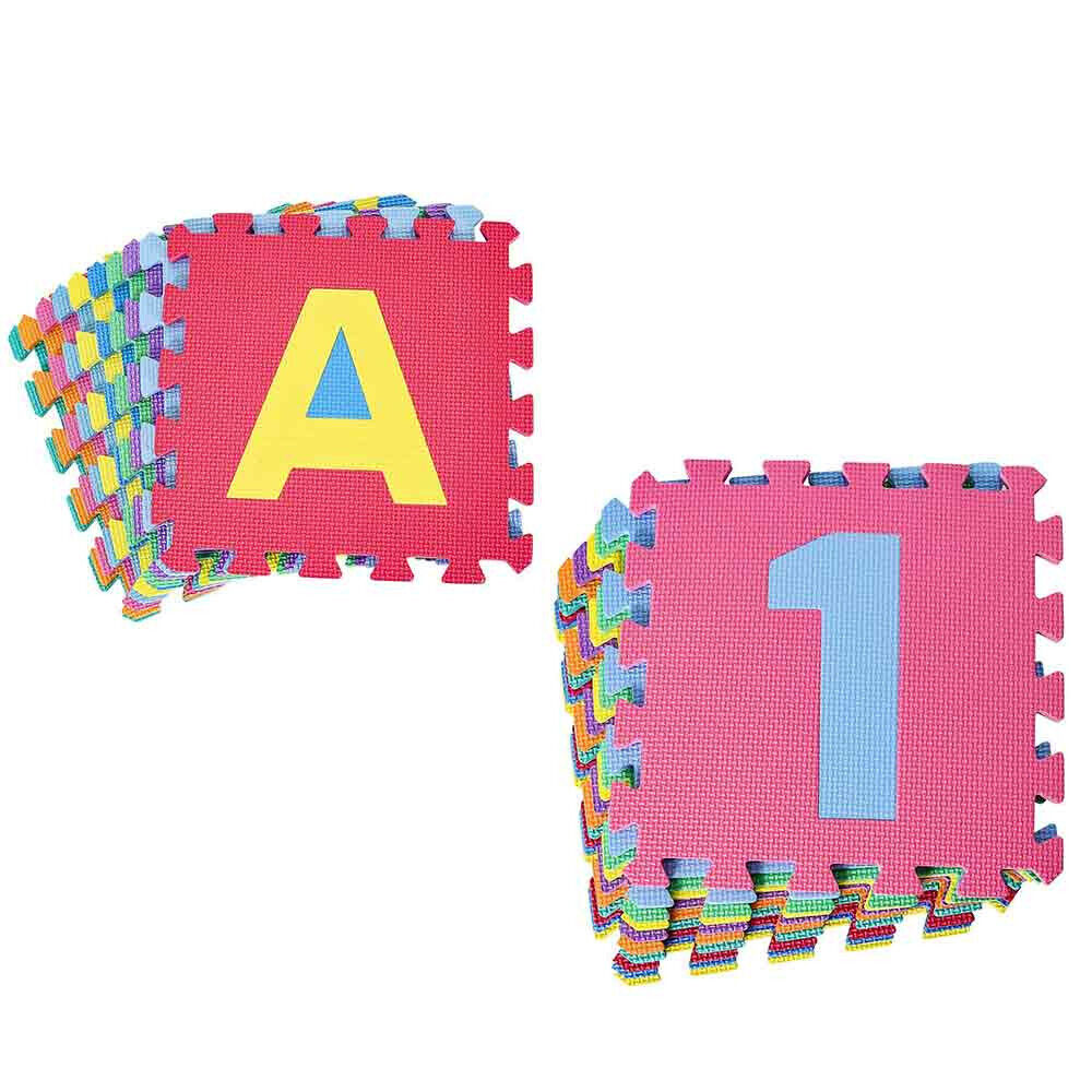 Tappeto puzzle bambini morbido da comporre 10 pezzi in schiuma antiurto lavabile superficie di gioco - enzoled