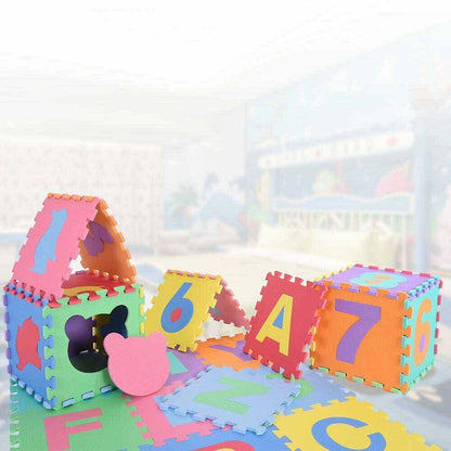 Tappeto puzzle bambini morbido da comporre 10 pezzi in schiuma antiurto lavabile superficie di gioco - enzoled