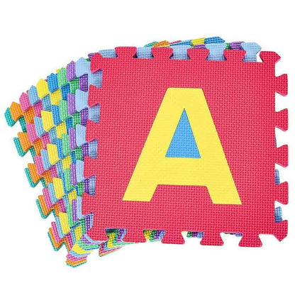 Tappeto puzzle bambini morbido da comporre 10 pezzi in schiuma antiurto lavabile superficie di gioco - enzoled