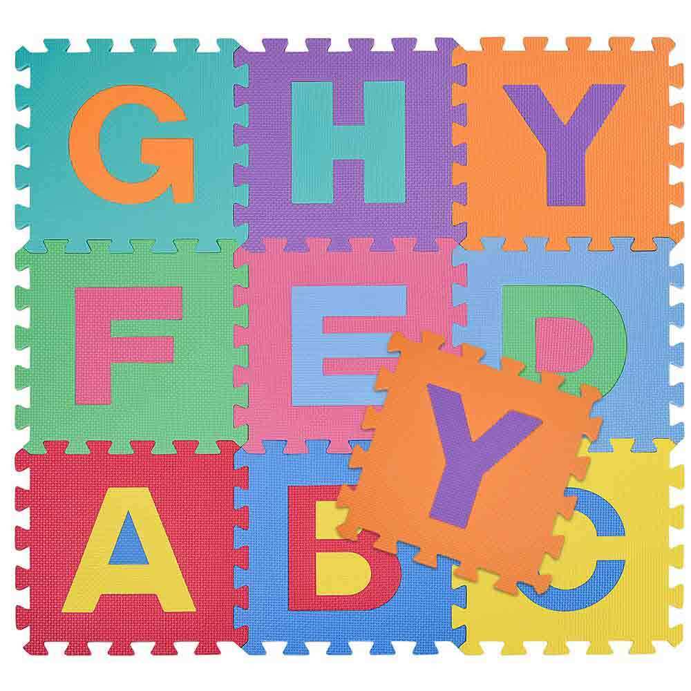 Tappeto puzzle bambini morbido da comporre 10 pezzi in schiuma antiurto lavabile superficie di gioco - enzoled