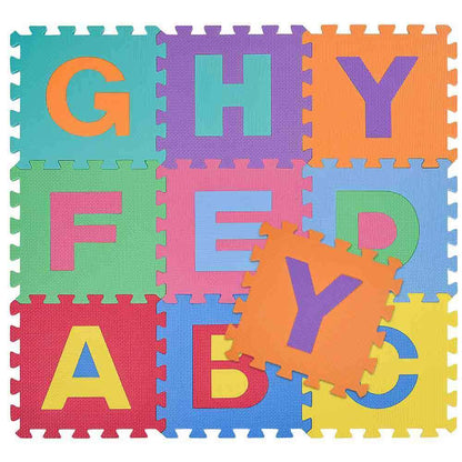 Tappeto puzzle bambini morbido da comporre 10 pezzi in schiuma antiurto lavabile superficie di gioco - enzoled