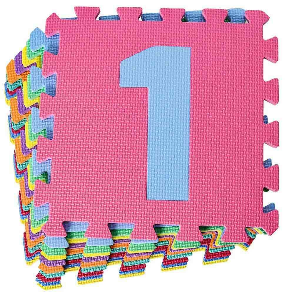 Tappeto puzzle bambini morbido da comporre 10 pezzi in schiuma antiurto lavabile superficie di gioco - enzoled