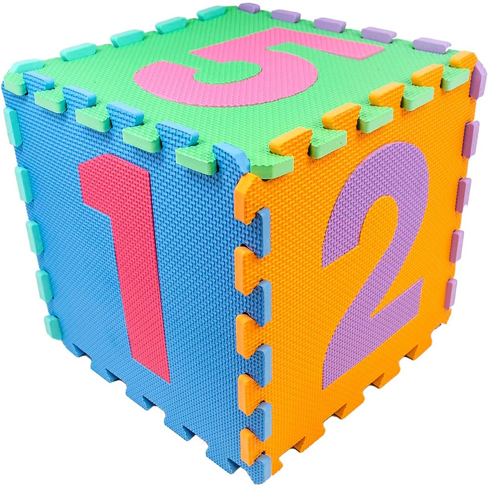 Tappeto puzzle bambini morbido da comporre 10 pezzi in schiuma antiurto lavabile superficie di gioco - enzoled