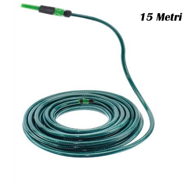 Tubo irrigazione da giardino in pvc verde con accessori raccordi  tubo acqua per giardinaggio 15 20 metri - enzoled