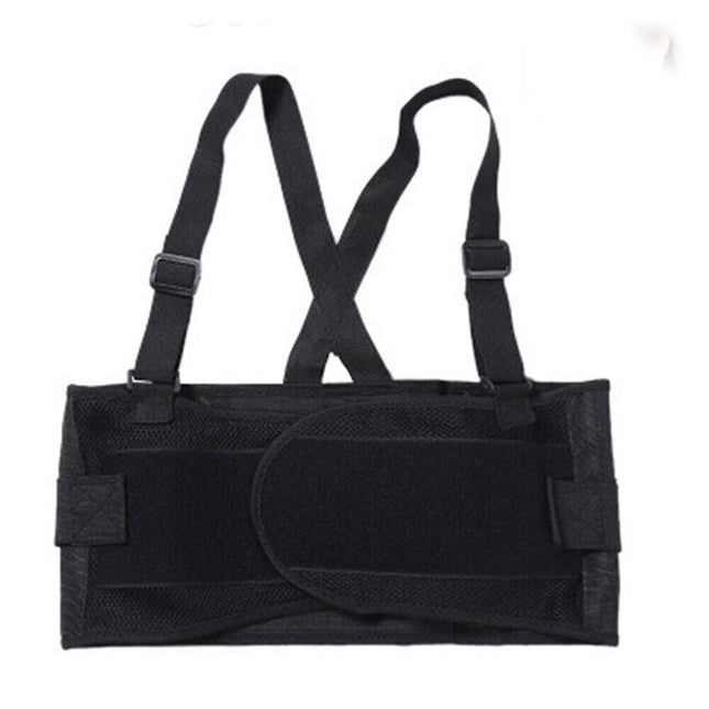 Tutore per schiena con bretelle regolabile fascia elastica con chiusura strappo cintura di sostegno lombare - enzoled