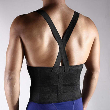 Tutore per schiena con bretelle regolabile fascia elastica con chiusura strappo cintura di sostegno lombare - enzoled
