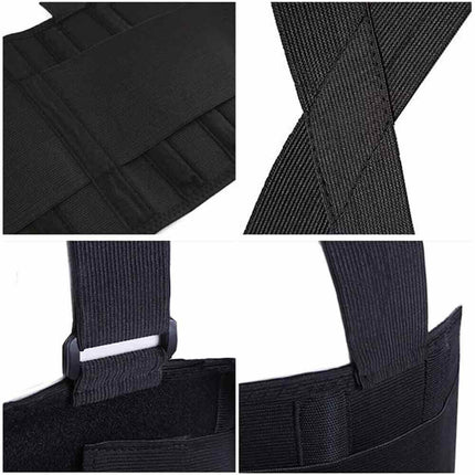 Tutore per schiena con bretelle regolabile fascia elastica con chiusura strappo cintura di sostegno lombare - enzoled