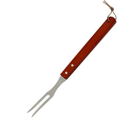 Kit barbecue 3 utensili coltello e forchettone in acciaio pennello con setole in silicone per grill carne baciata manico in legno attrezzi da cucina - enzoled