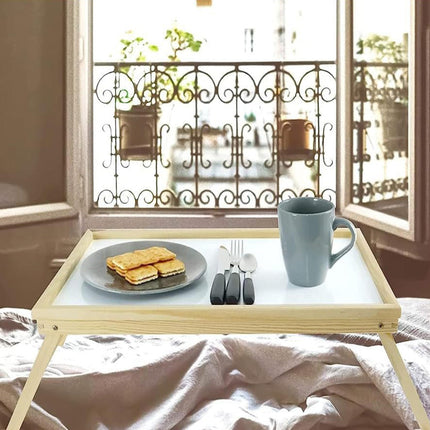 Vassoio per colazione a letto divano tavolino con gambe richiudibili in legno per decoupage supporto per pc notebook - enzoled