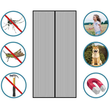 Zanzariera magnetica nera per porte finestre tenda chiusura con calamita antizanzare insetti mosche universale varie misure - enzoled