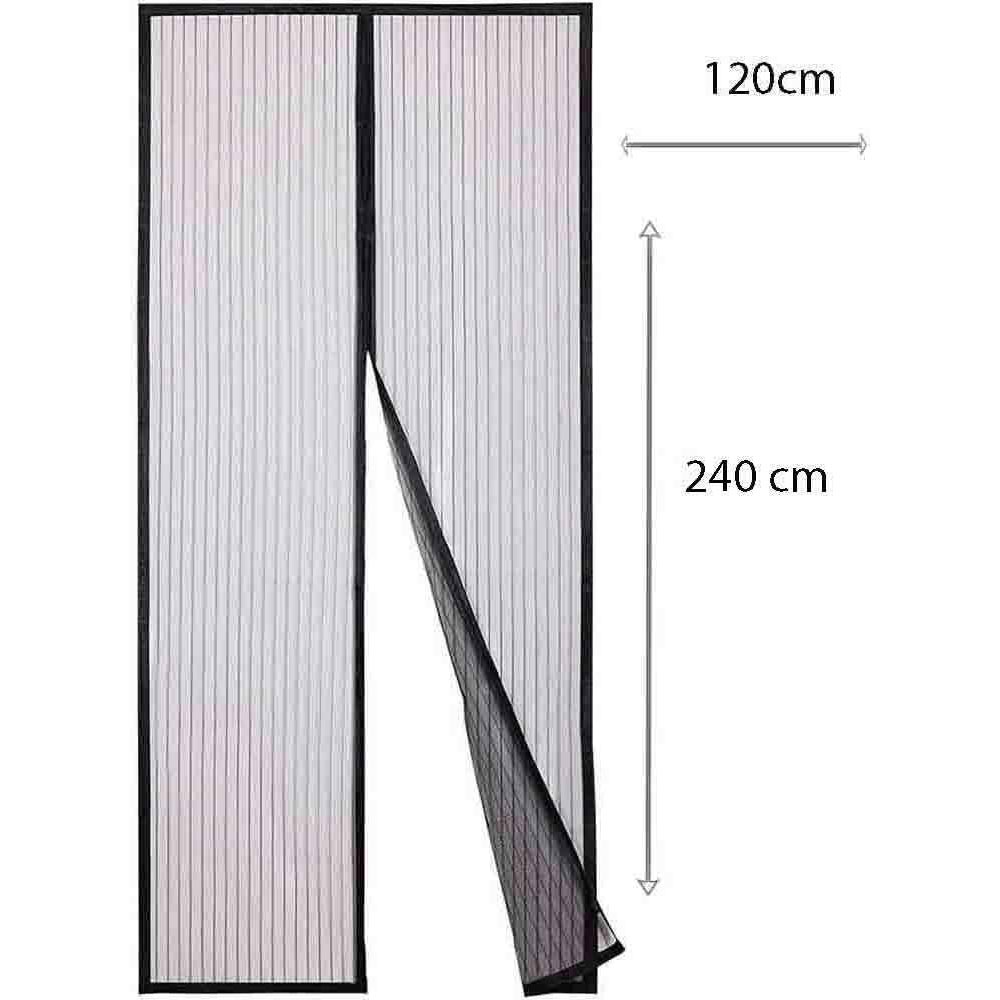 Zanzariera magnetica nera per porte finestre tenda chiusura con calamita antizanzare insetti mosche universale varie misure - enzoled
