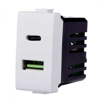 Modulo presa 2 in 1 USB + type-C type-Ada muro per placca cassetta 503 compatibile con matix 5v 3.1a - enzoled