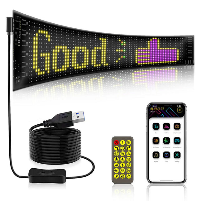 Tabella display LED RGB flessibile programmabile con telecomando App enzoled