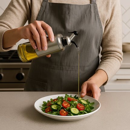 Dosatore Olio e aceto in Vetro con Tappo ermetico 200ml e 500ml