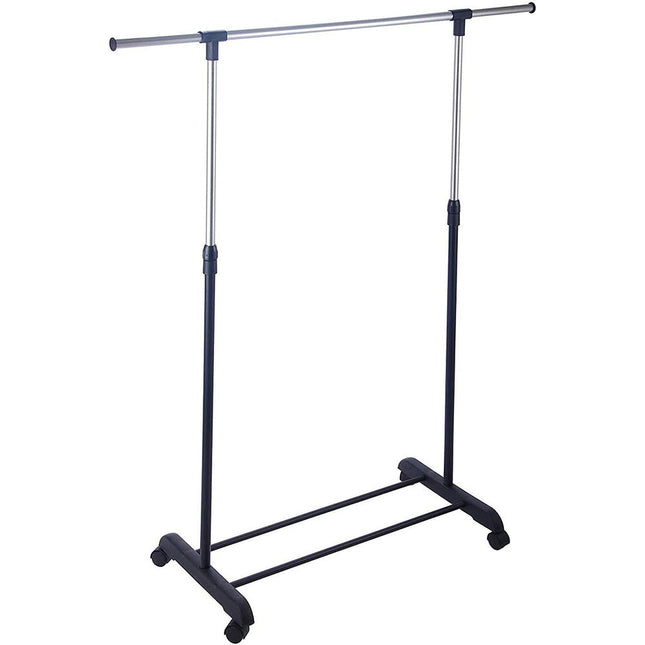 Stand appendiabiti regolabile telescopico con ruote stender abiti guardaroba organizer in metallo - enzoled