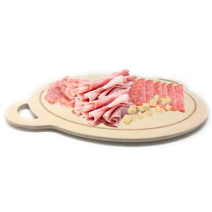 Vassoio in legno con manici e piedini antiscivolo tagliere con scanalatura raccogli liquidi da cucina 49x59cm - enzoled