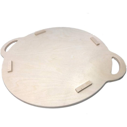 Vassoio in legno con manici e piedini antiscivolo tagliere con scanalatura raccogli liquidi da cucina 49x59cm - enzoled