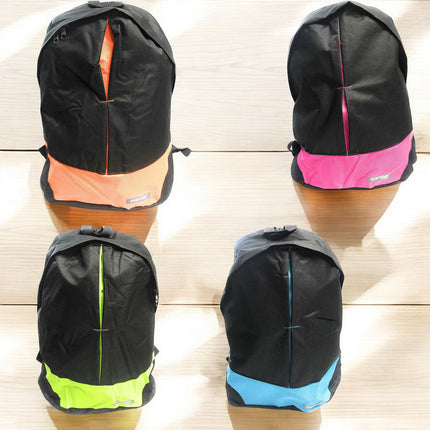 Zaino unisex nero con fasce colorate per viaggi scuola sport tempo libero 44x36x10 cm - enzoled
