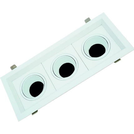 Supporto Portafaretto Recesso Bianco 3XGU10 in Alluminio+Metallo+PC per Lampade LED enzoled