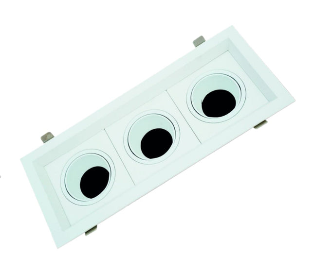 Supporto Portafaretto Recesso Bianco 3XGU10 in Alluminio+Metallo+PC per Lampade LED enzoled
