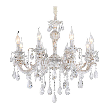 Lampadario da soffitto cristallo lussuoso 8xE14 - Alluminio + Vetro, luce scintillante elegante enzoled