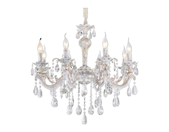 Lampadario da soffitto cristallo lussuoso 8xE14 - Alluminio + Vetro, luce scintillante elegante enzoled