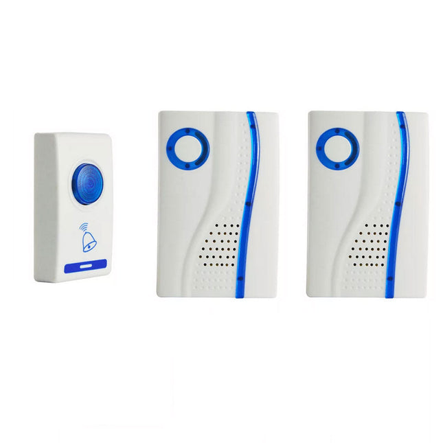 Campanello wireless senza fili raggio d’azione 100 metri 32 melodie a batteria con indicatore led trasmettitore con pulsante e ricevitore - enzoled