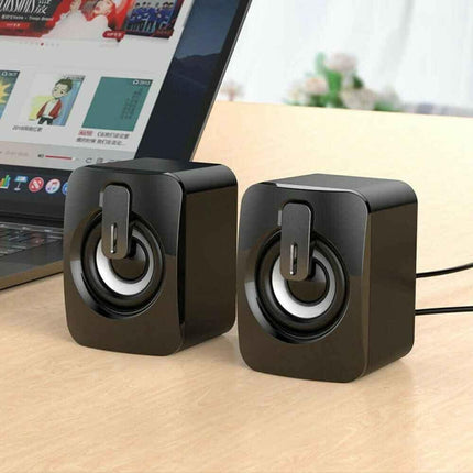 Coppia casse audio speaker con luci rgb 6 watt per pc notebook smartphone usb 2.0 aux jack 3.5 mm - enzoled