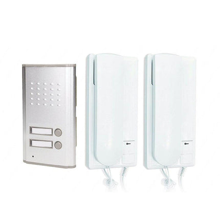 Citofono con cornetta bifamiliare con funzione apriporta per esterno 2 unità interne per famiglie apri portone 220v - enzoled