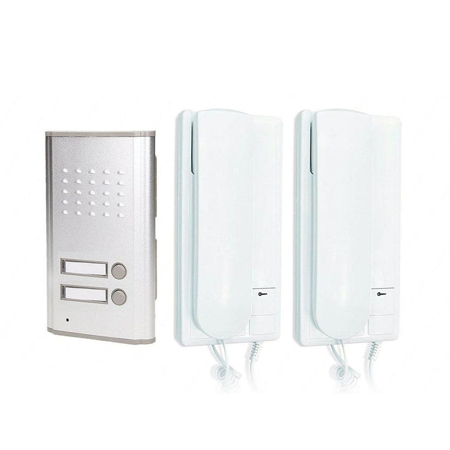 Citofono con cornetta bifamiliare con funzione apriporta per esterno 2 unità interne per famiglie apri portone 220v - enzoled