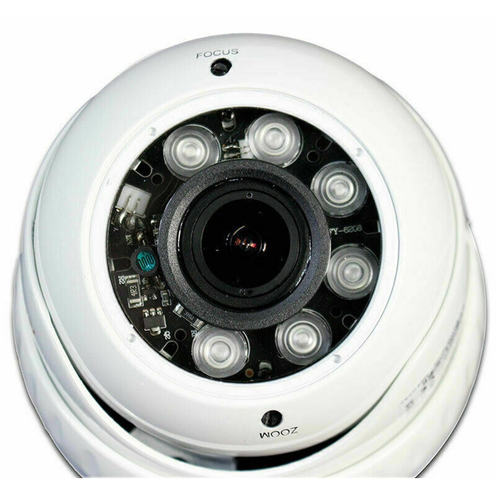 Telecamera dome AHD full hd 2 mpx lente varifocale 2,8 12 mm 6 led array esterno ed interno focus e zoom regolabile camera di sorveglianza - enzoled