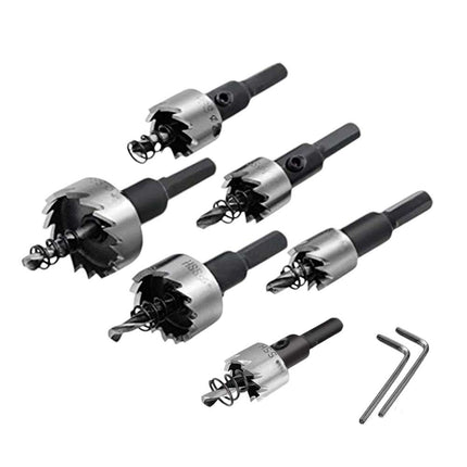 Set di 6 frese HSS per ferro in acciaio per trapano fresa per forature metallo varie dimensioni 2 chiavini esagonali - enzoled