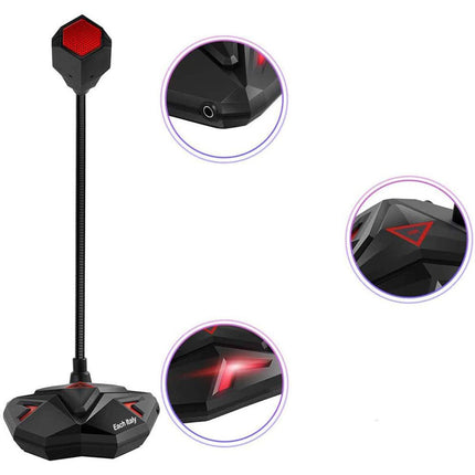 Microfono da tavolo per play station console computer USB con LED ingresso JACK per cuffie - enzoled