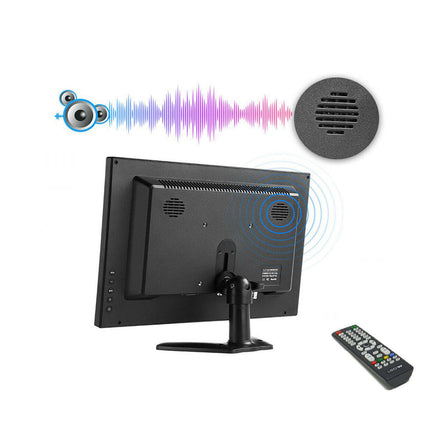 Monitor 13.3'' pollici LCD HD portatile HDMI VGA USB BNC per videosorveglianza telecamera auto 720p con telecomando casse incorporate - enzoled