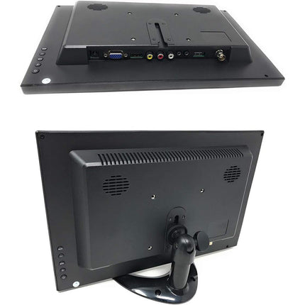 Monitor 13.3'' pollici LCD HD portatile HDMI VGA USB BNC per videosorveglianza telecamera auto 720p con telecomando casse incorporate - enzoled