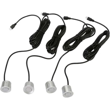 4 sensori di parcheggio per retromarcia con display a led e segnale avvisatore acustico silver - enzoled