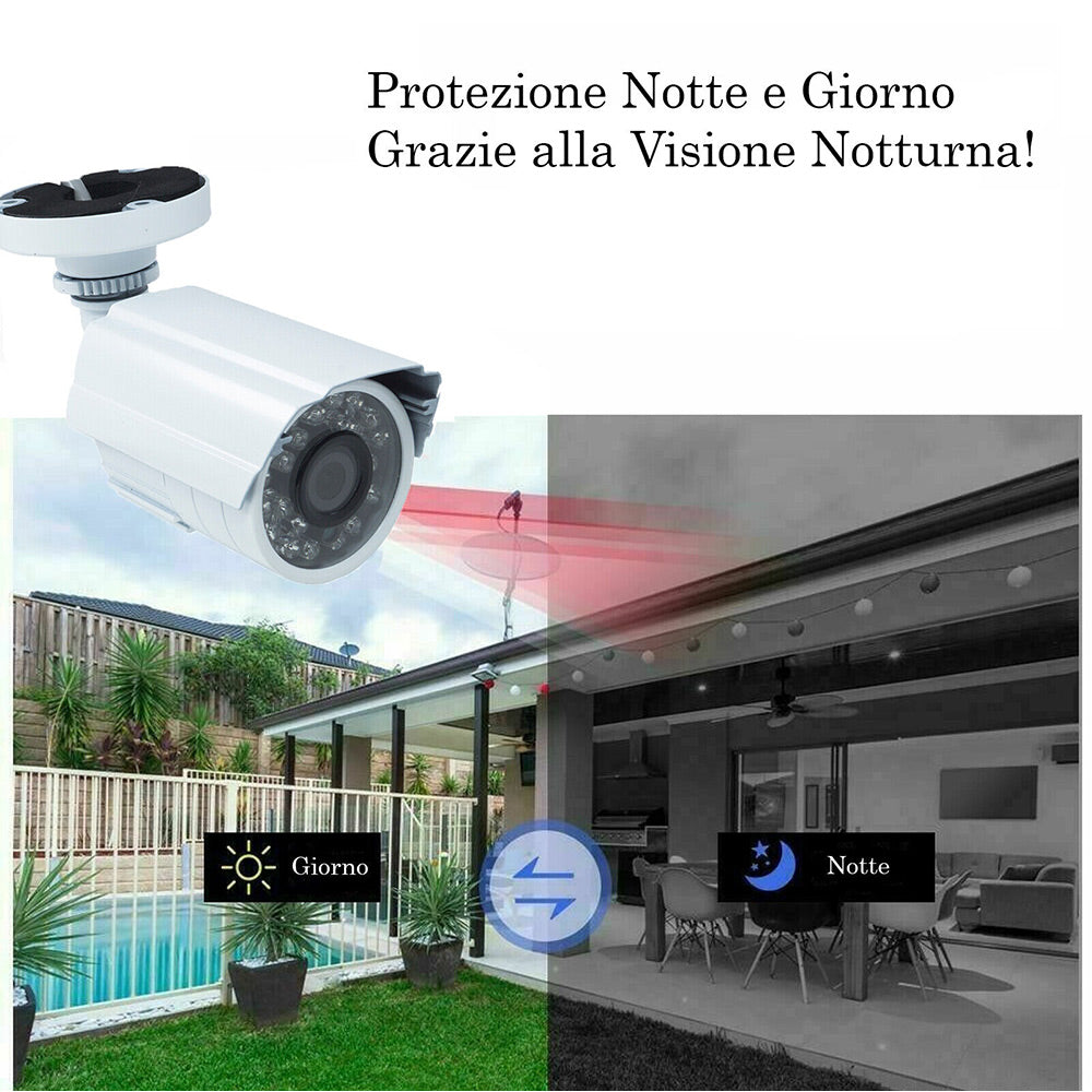 Telecamera ccd a colori 420 tvl linee 24 led infrarossi lente 2,8 mm con staffa videocamera sorveglianza per interno ed esterno - enzoled