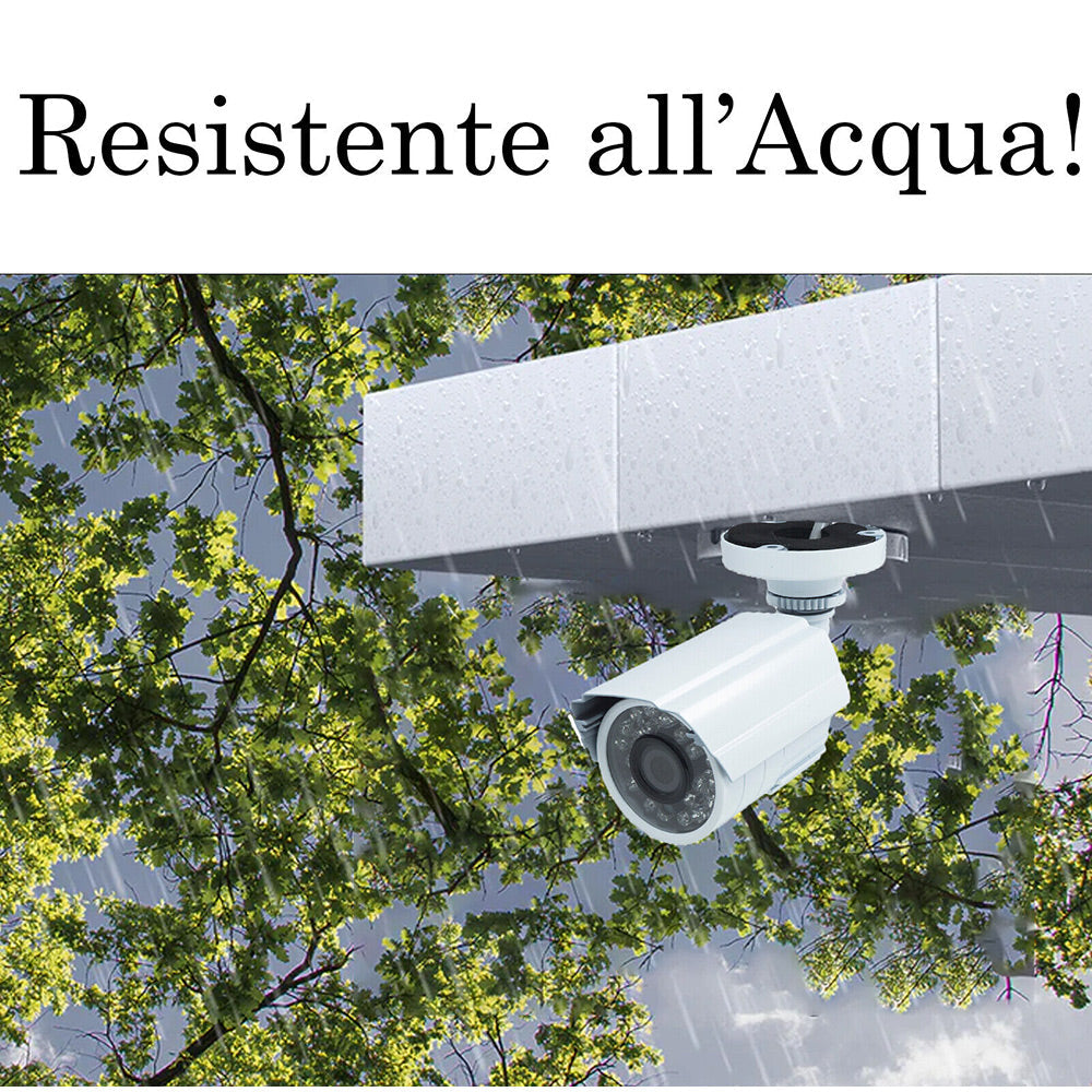 Telecamera ccd a colori 420 tvl linee 24 led infrarossi lente 2,8 mm con staffa videocamera sorveglianza per interno ed esterno - enzoled