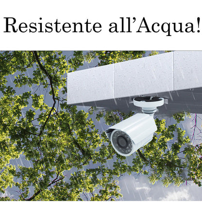 Telecamera ccd a colori 420 tvl linee 24 led infrarossi lente 2,8 mm con staffa videocamera sorveglianza per interno ed esterno - enzoled