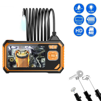 Telecamera endoscopica con sonda monitor 4,3” full hd 1080p 2 mpx 5 metri foto e video impermeabile IP67 - enzoled