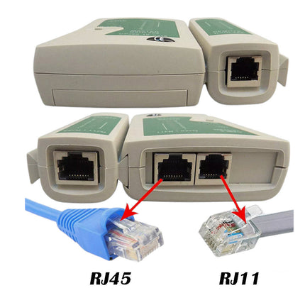 Tester per cavi di rete lan RJ-45 RJ-11 rRJ-12 cat-5 usb per verificare la corretta configurazione dei cavi 9 led - enzoled