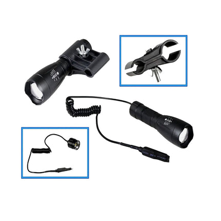 Torcia led ricaricabile tattica ad alta potenza con zoom attacco fucile e controllo remoto pila militare per caccia campeggio ciclismo softair pesca - enzoled
